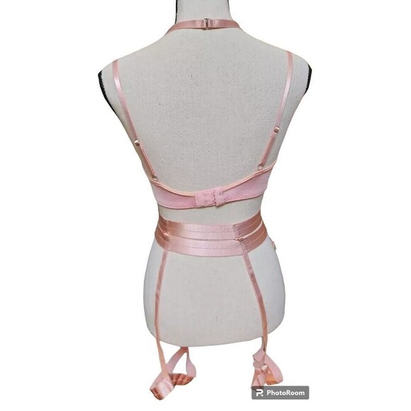 3 Piece Bra Thong Garter Set Size Small NEW Burlesque SEXY - Picture 5 of 7